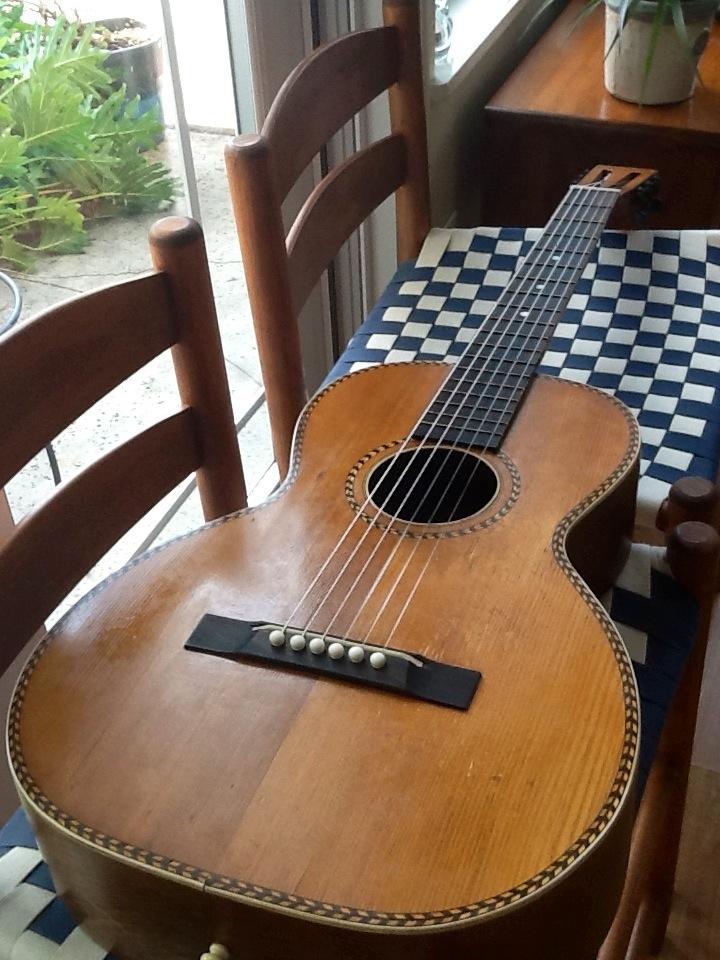 Cathy Curtis' antique guitar needed a new bridge...